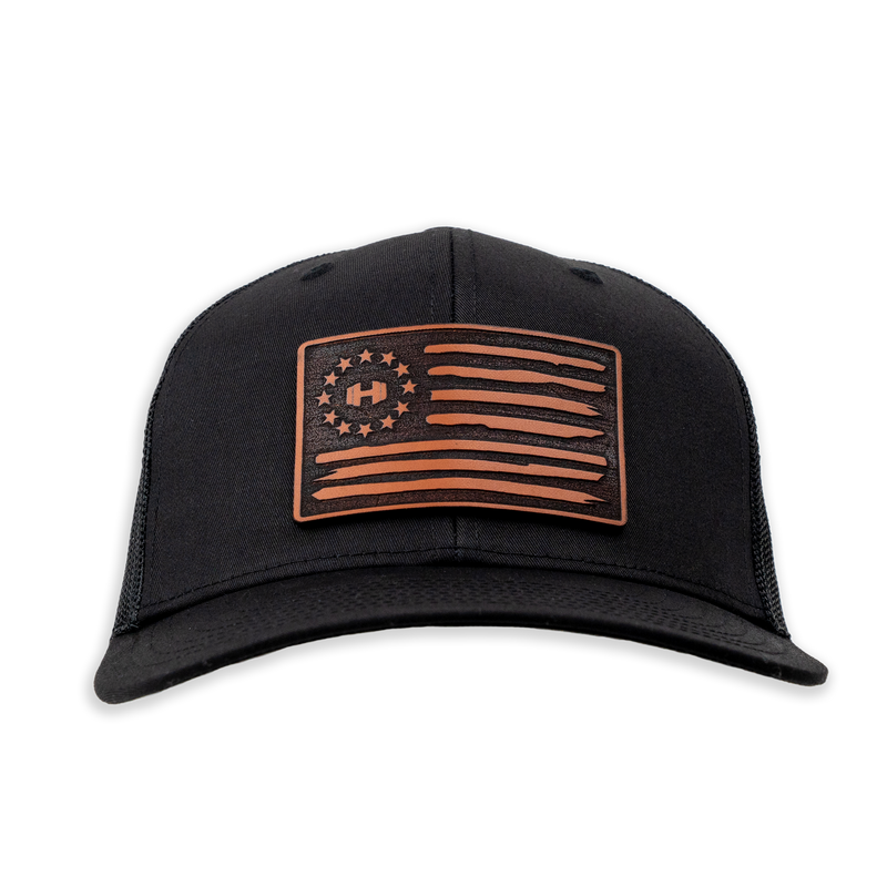 HodgeTwins Flag Leather Patch Hat